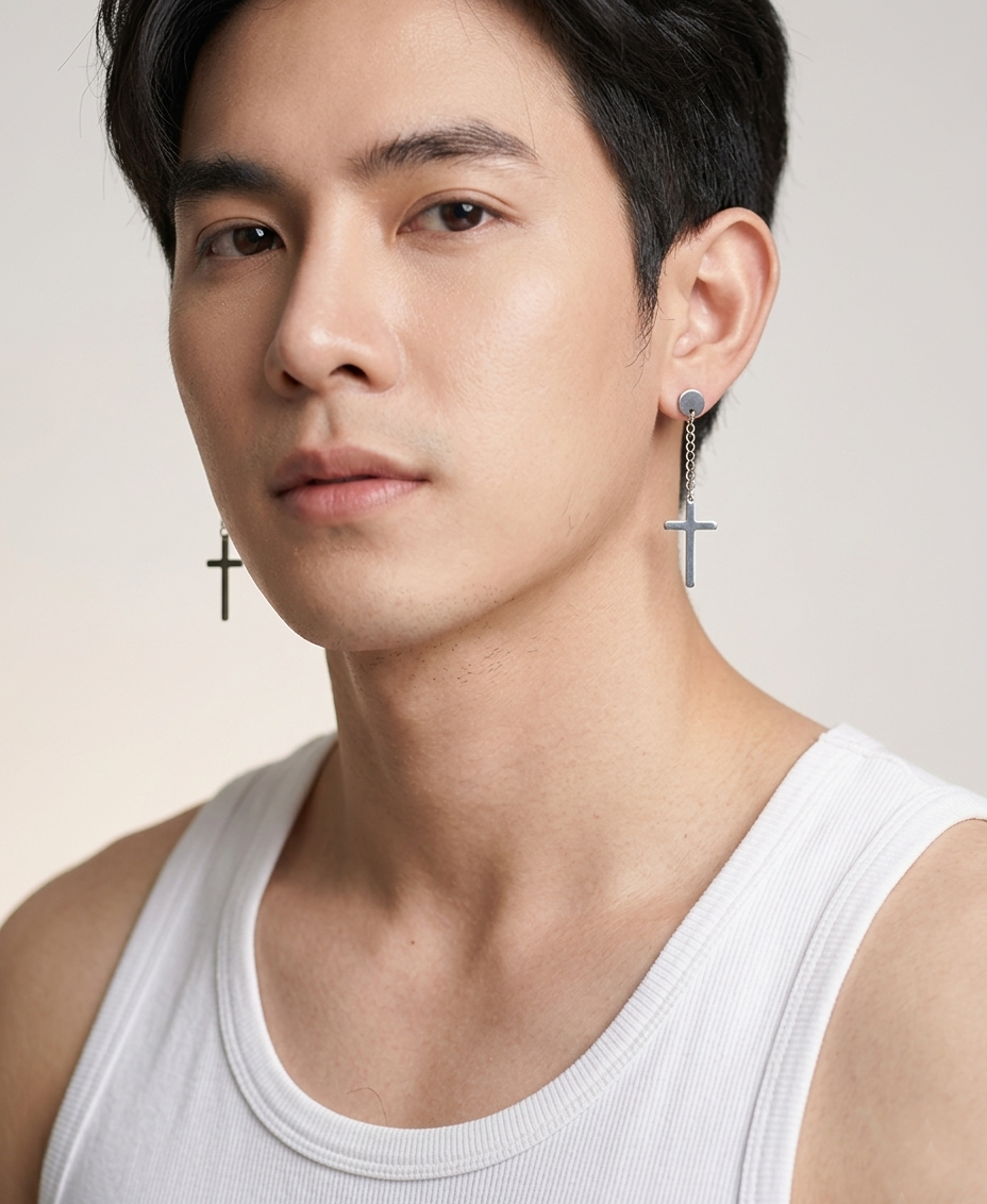 ต้มหูผู้ชายลายไม้กางเขน