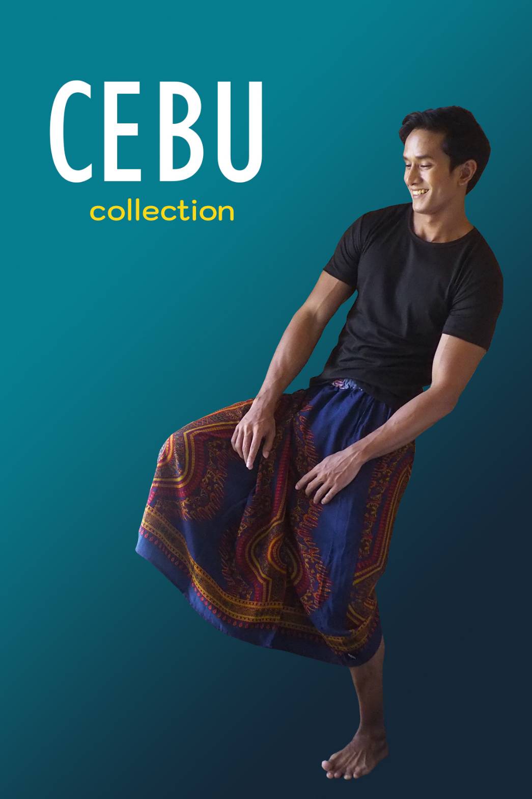 ISLANDER CEBU โสร่งผู้ชายแบบขอบยางยืดสำเร็จรูป สำหรับใส่เดินชายหาด
