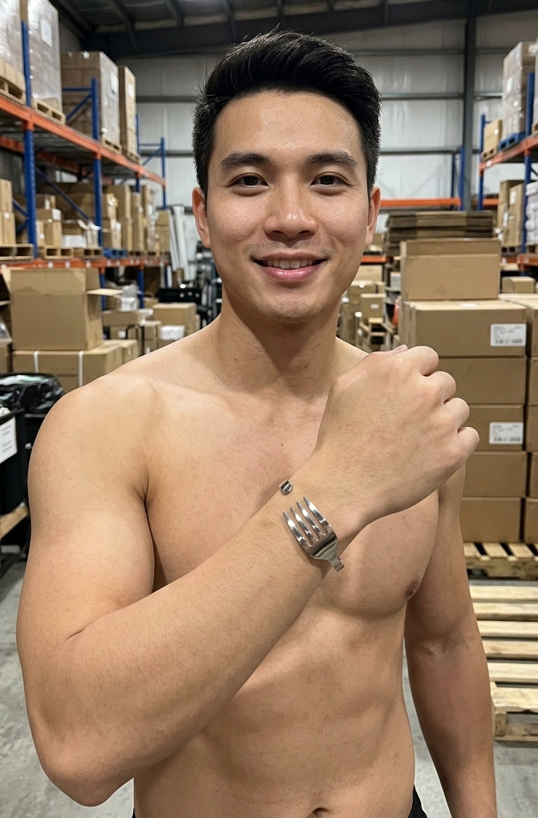 กำไลข้อมือแสตนเลสลายข้อนส้อม